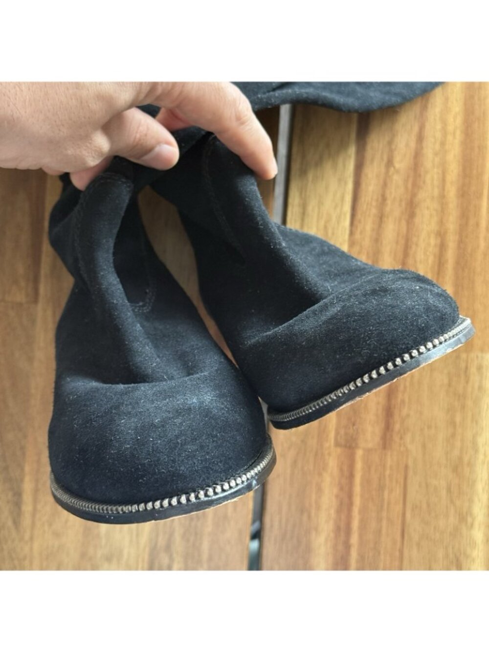 Michael Michael Kors Soft Suede Cuff Tall Pull On Boots CT14G Sz 10 US Black - Picture 4 of 10